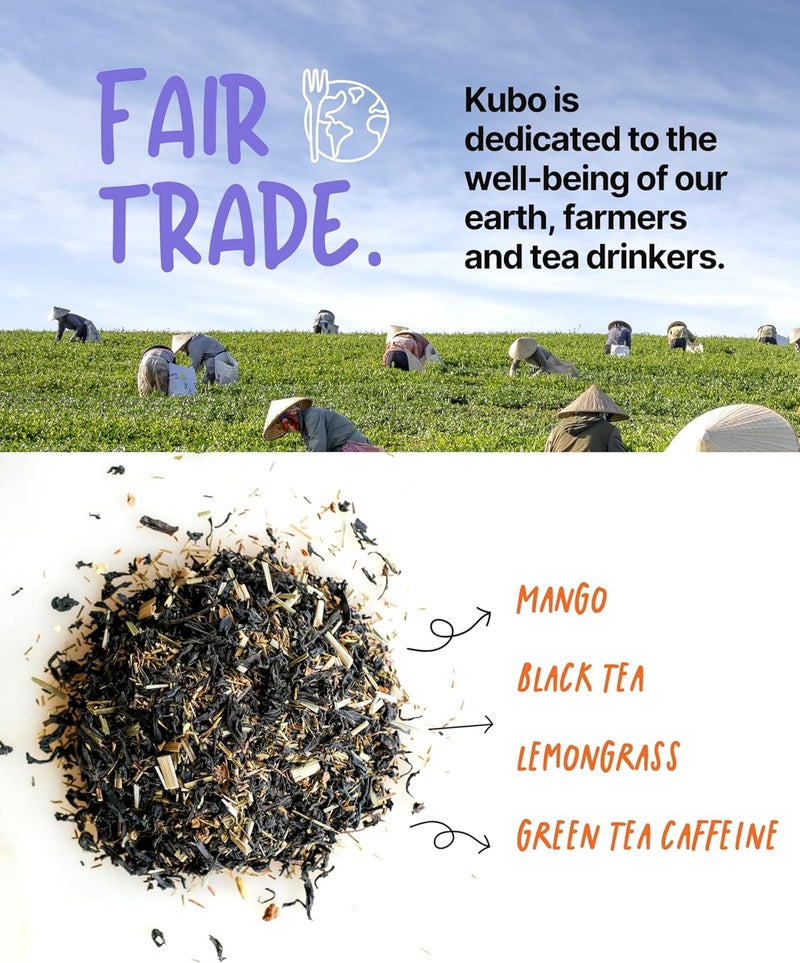 Kubo Tea Organic High Energy Lemon Mango Tea - Image 4